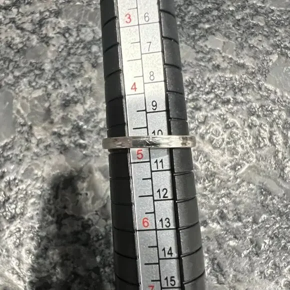 Vintage Clark and Coombs C&C Sterling Silver Elongated Agate Ring Size 4.75 - Picture 10 of 10